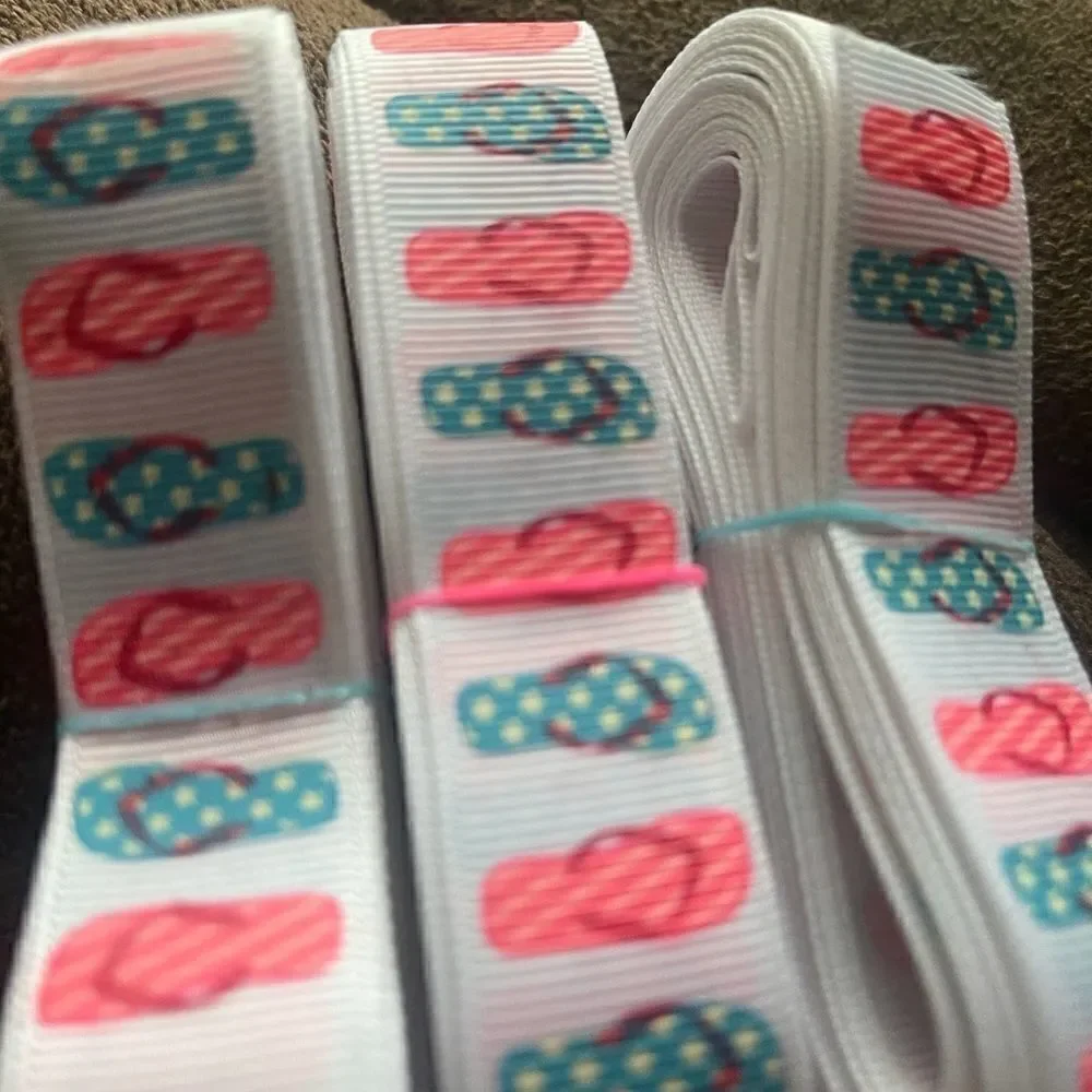 Grosgrain Ribbon 7/8” 5 yards 5/$20 flip flops USA